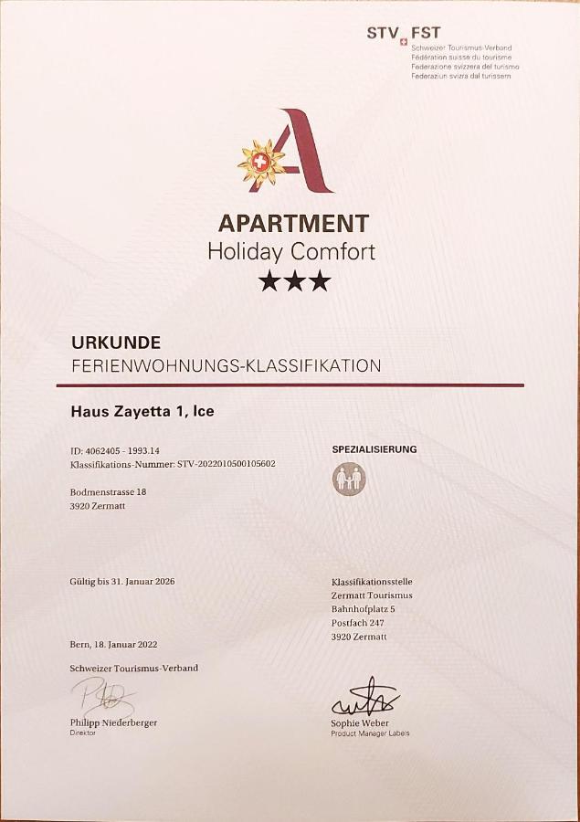 Ferienwohnung Zayetta Ice Cube Nr. 11 Zermatt Eksteriør billede